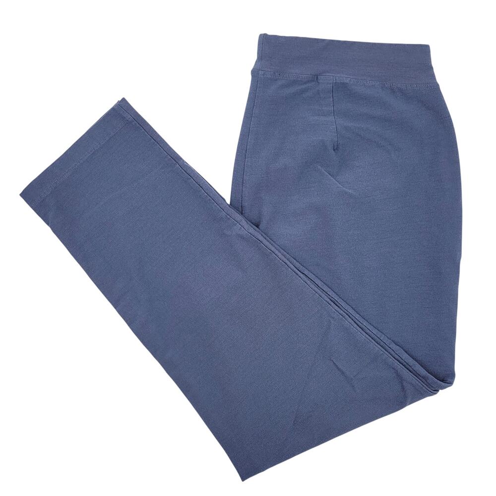 Eileen Fisher Petite Washable Stretch Crepe Slim Pant Medium Blue Ankle Crop